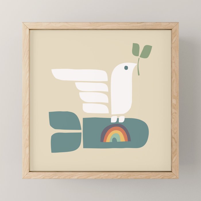 Peace dove and rainbow bomb Mini Art Print Gallery Image 1