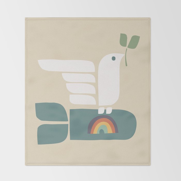 Peace dove and rainbow bomb Throw Blanket Gallery Image 2
