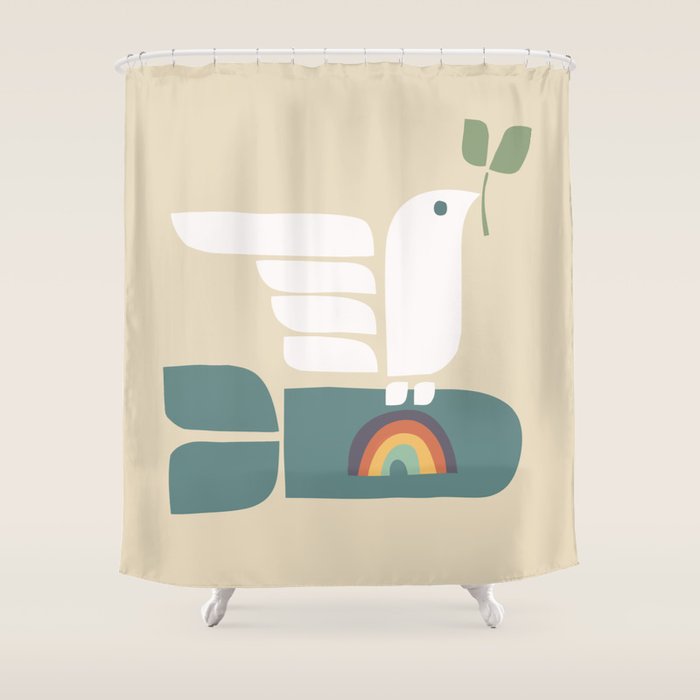 Peace dove and rainbow bomb Shower Curtain Gallery Image 1