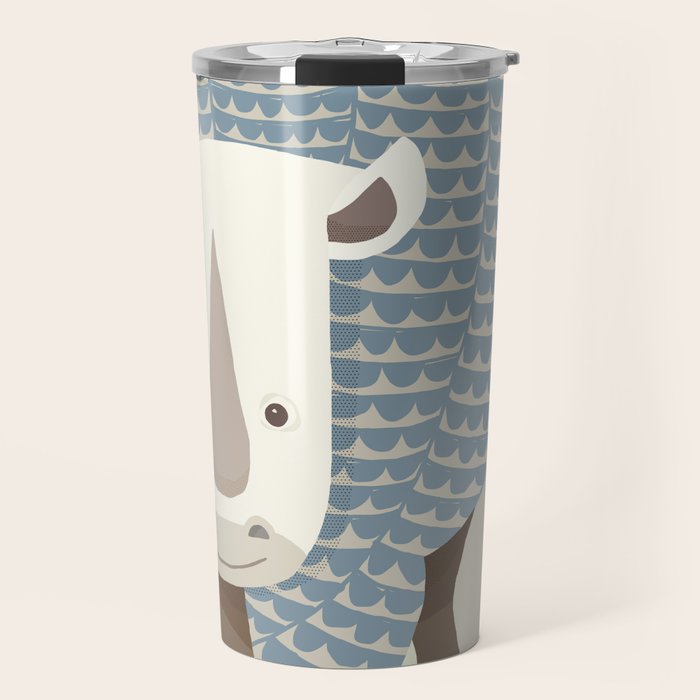 Whimsical Rhinoceros Travel Mug Gallery Image 1