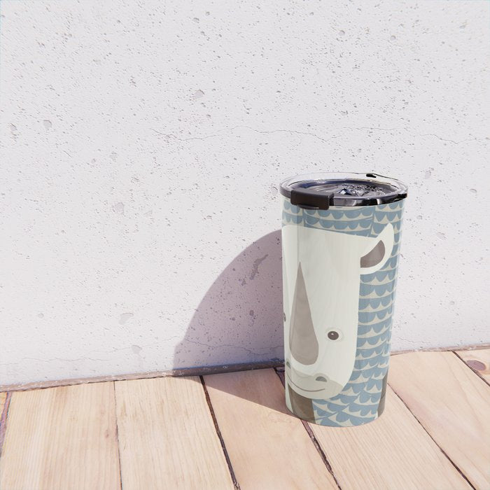 Whimsical Rhinoceros Travel Mug Gallery Image 4