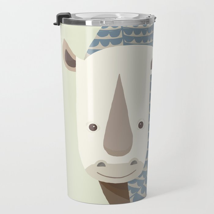 Whimsical Rhinoceros Travel Mug Gallery Image 3