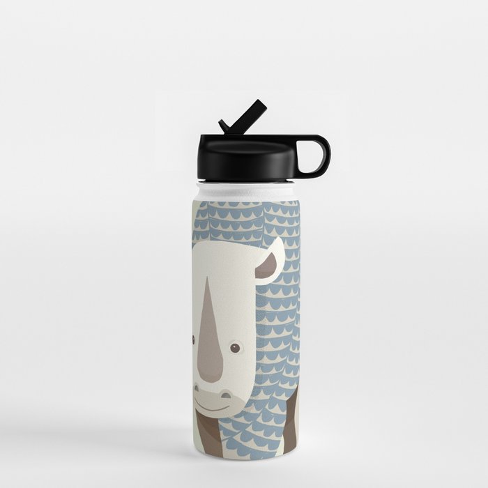 Whimsical Rhinoceros Water Bottle Gallery Image 1