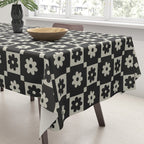 Checkered Daisy - Black ink Tablecloth Gallery Image 3