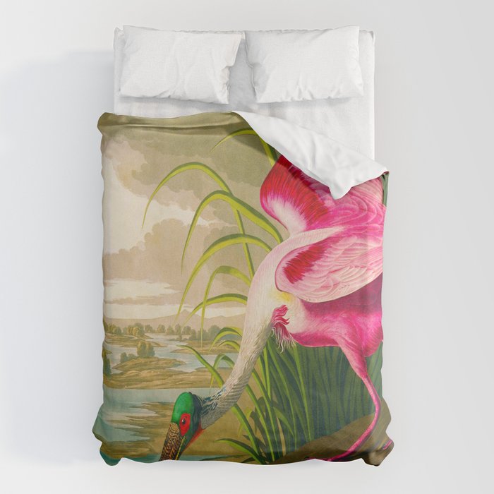 Roseate Spoonbill Bird pink Duvet Cover Gallery Image 6
