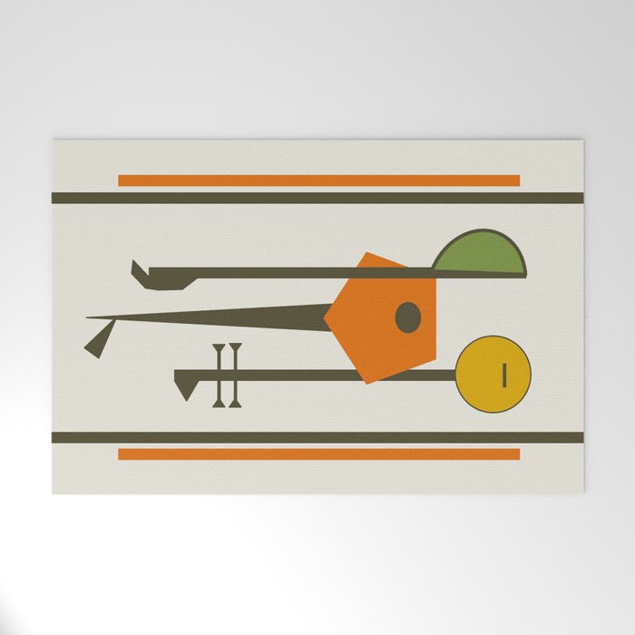 Mid-Century Modern Art Musical Strings Welcome Mat Gallery Image 1