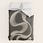 Monochrome Flow - Abstract Line Movement Duvet Cover Gallery Image 6