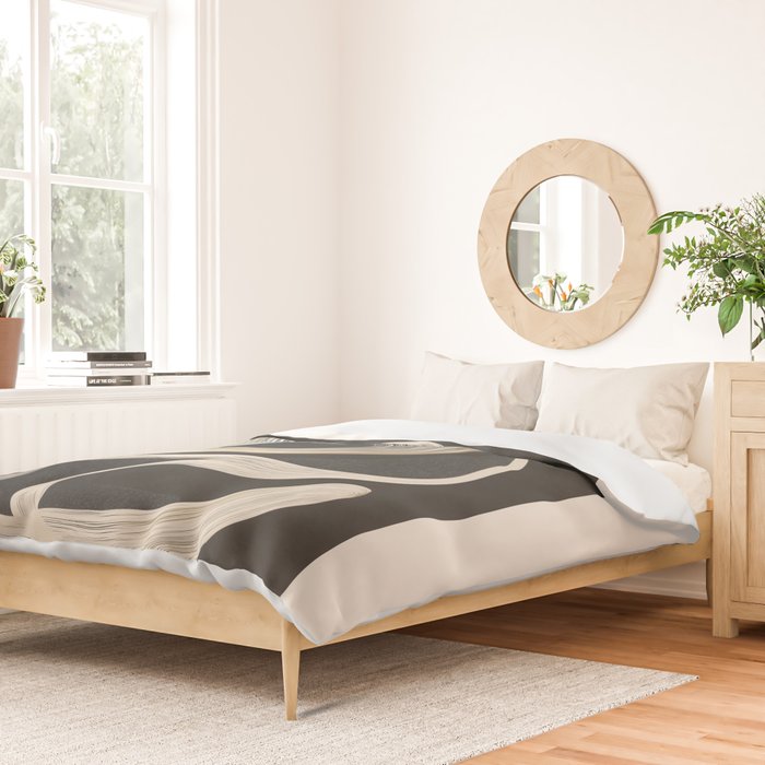Monochrome Flow - Abstract Line Movement Duvet Cover Gallery Image 2