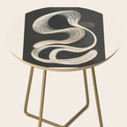 Monochrome Flow - Abstract Line Movement Side Table Gallery Image 2