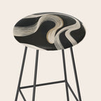 Monochrome Flow - Abstract Line Movement Stool Gallery Image 2