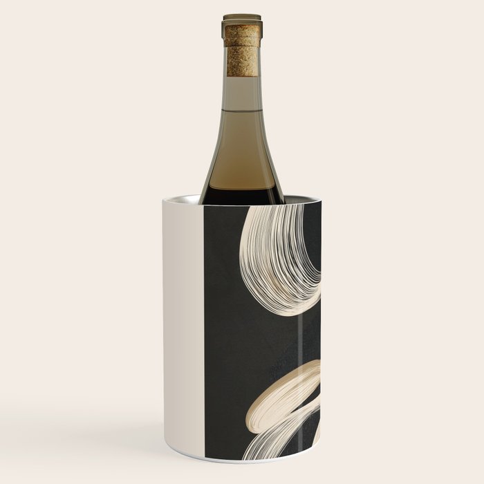 Monochrome Flow - Abstract Line Movement Wine Chiller Gallery Image 2