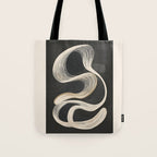 Monochrome Flow - Abstract Line Movement Tote Bag Gallery Image 1