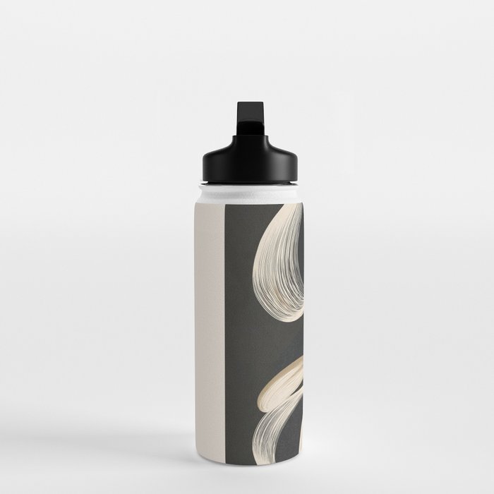 Monochrome Flow - Abstract Line Movement Water Bottle Gallery Image 3