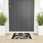 Monochrome Flow - Abstract Line Movement Welcome Mat Gallery Image 3