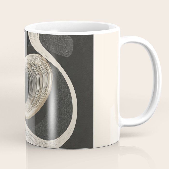 Monochrome Flow - Abstract Line Movement Coffee Mug Gallery Image 1