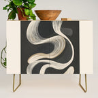 Monochrome Flow - Abstract Line Movement Credenza Gallery Image 1