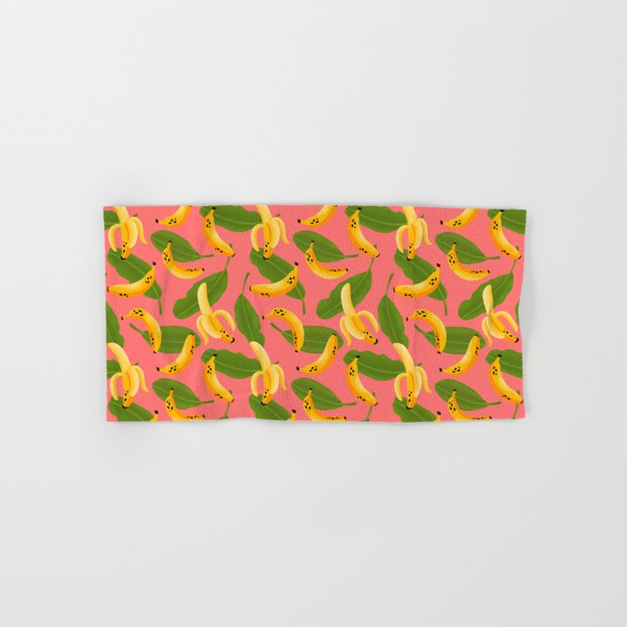 Banana Pattern on Pink Bath Towel Gallery Image 1
