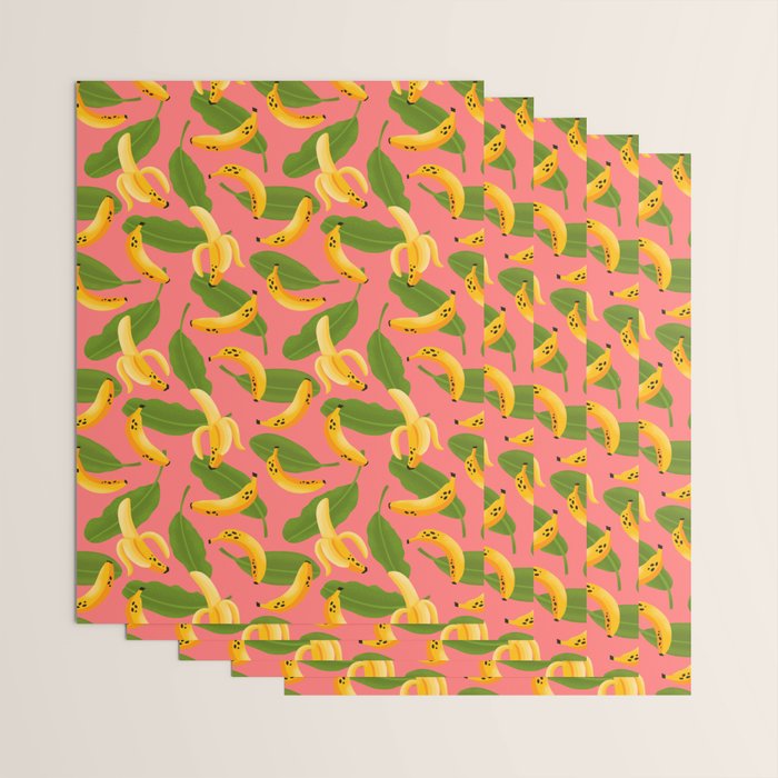 Banana Pattern on Pink Wrapping Paper Gallery Image 3