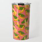Banana Pattern on Pink Travel Mug Gallery Image 1