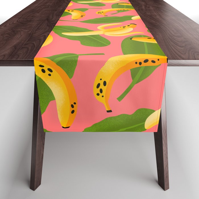 Banana Pattern on Pink Table Runner Gallery Image 1