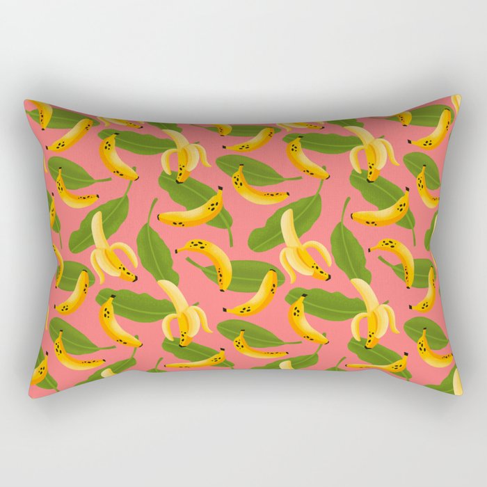 Banana Pattern on Pink Rectangular Pillow Gallery Image 2