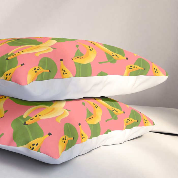 Banana Pattern on Pink Pillow Sham Gallery Image 3