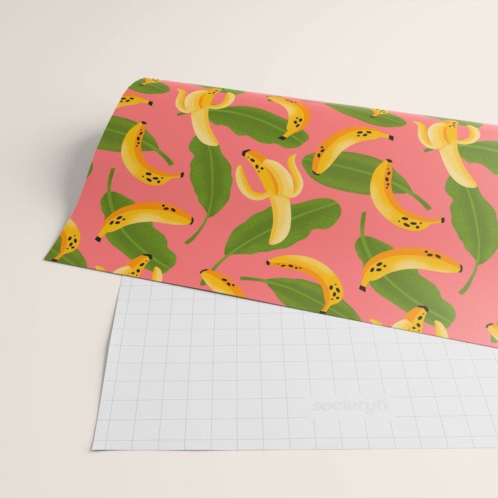 Banana Pattern on Pink Wrapping Paper Gallery Image 2