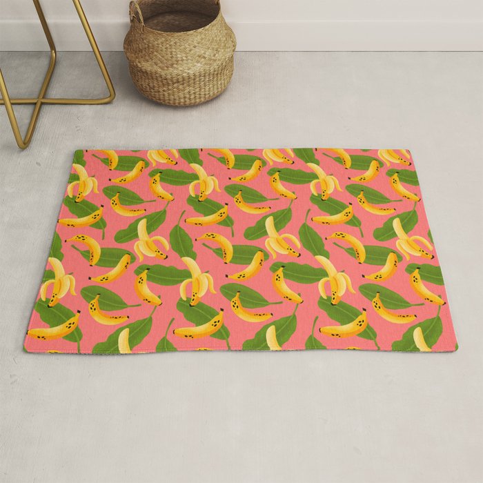 Banana Pattern on Pink Rug Gallery Image 1