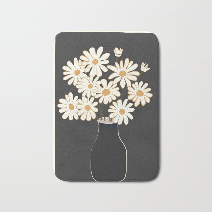 White Daisy Bouquets in Vase 4 Bath Mat Gallery Image 1
