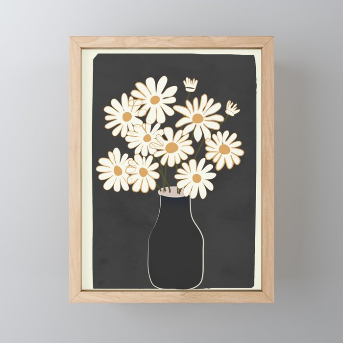 White Daisy Bouquets in Vase 4 Mini Art Print Gallery Image 1