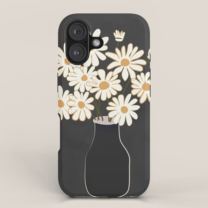 White Daisy Bouquets in Vase 4 iPhone Case Gallery Image 1