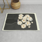White Daisy Bouquets in Vase 4 Rug Gallery Image 1