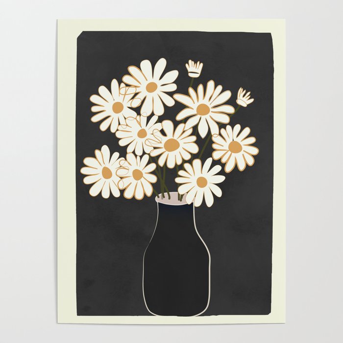White Daisy Bouquets in Vase 4 Poster Gallery Image 4