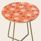 Hearts and Flowers on Orange Side Table Gallery Image 2