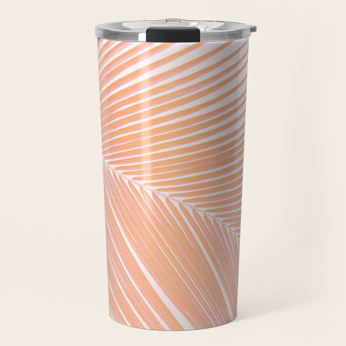 Palm leaf - copper pink Travel Mug Gallery Image 1
