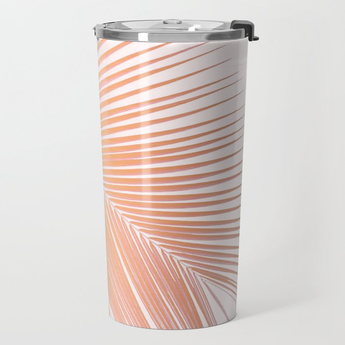 Palm leaf - copper pink Travel Mug Gallery Image 2