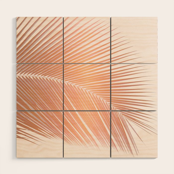 Palm leaf - copper pink Wood Wall Art Gallery Image 1