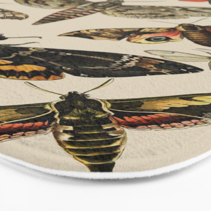 Vintage Scientific Moth Chart Bath Mat Gallery Image 3