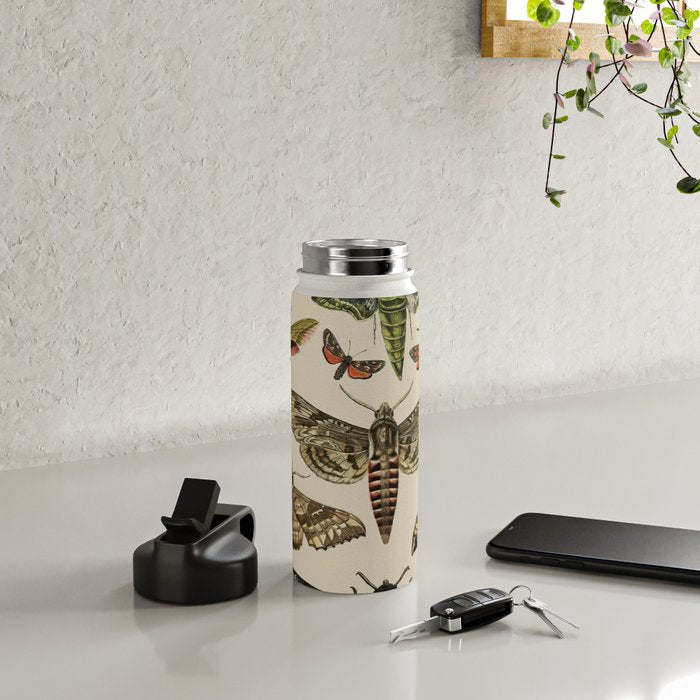 Vintage Scientific Moth Chart Water Bottle Gallery Image 4