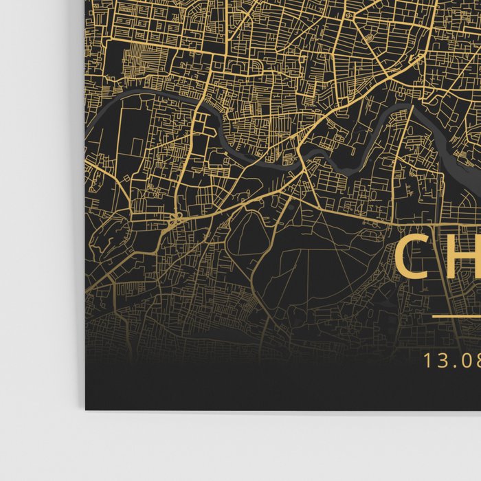 Chennai, India - Gold Poster Gallery Image 3