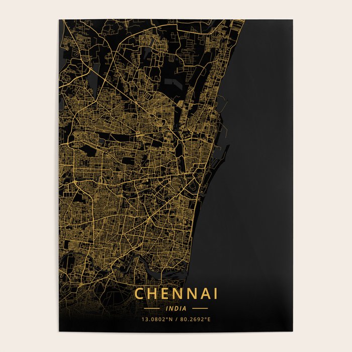 Chennai, India - Gold Poster Gallery Image 4