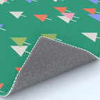 Minimalist Festive Trees on Green - Modern Holiday Pattern Rug Gallery Image 4
