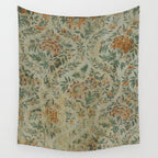 Distressed Antique Floral Chintz Pattern Wall Tapestry Gallery Image 4