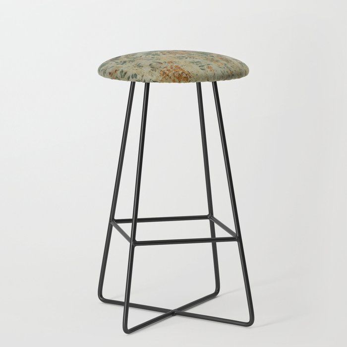 Distressed Antique Floral Chintz Pattern Stool Gallery Image 1