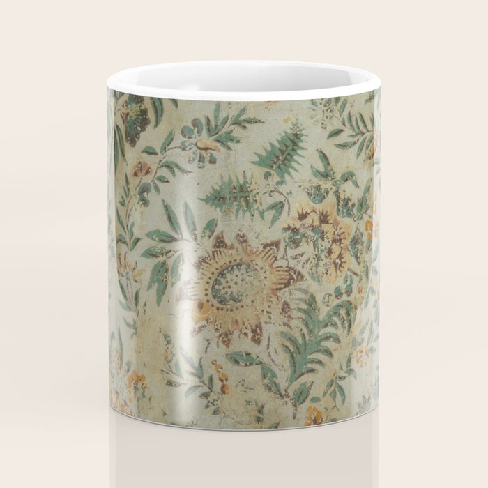 Distressed Antique Floral Chintz Pattern Coffee Mug Gallery Image 4