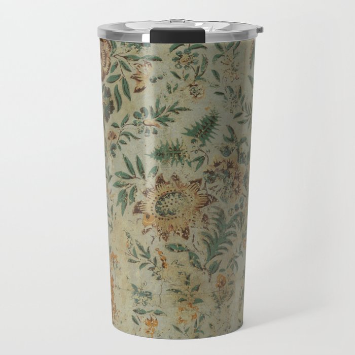 Distressed Antique Floral Chintz Pattern Travel Mug Gallery Image 1