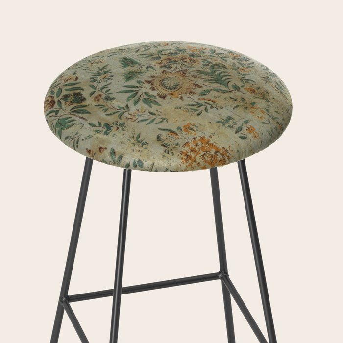 Distressed Antique Floral Chintz Pattern Stool Gallery Image 2