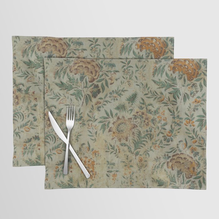 Distressed Antique Floral Chintz Pattern Placemat Gallery Image 1
