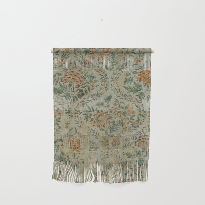 Distressed Antique Floral Chintz Pattern Wall Hanging Gallery Image 1