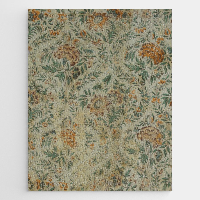 Distressed Antique Floral Chintz Pattern Jigsaw Puzzle Gallery Image 1
